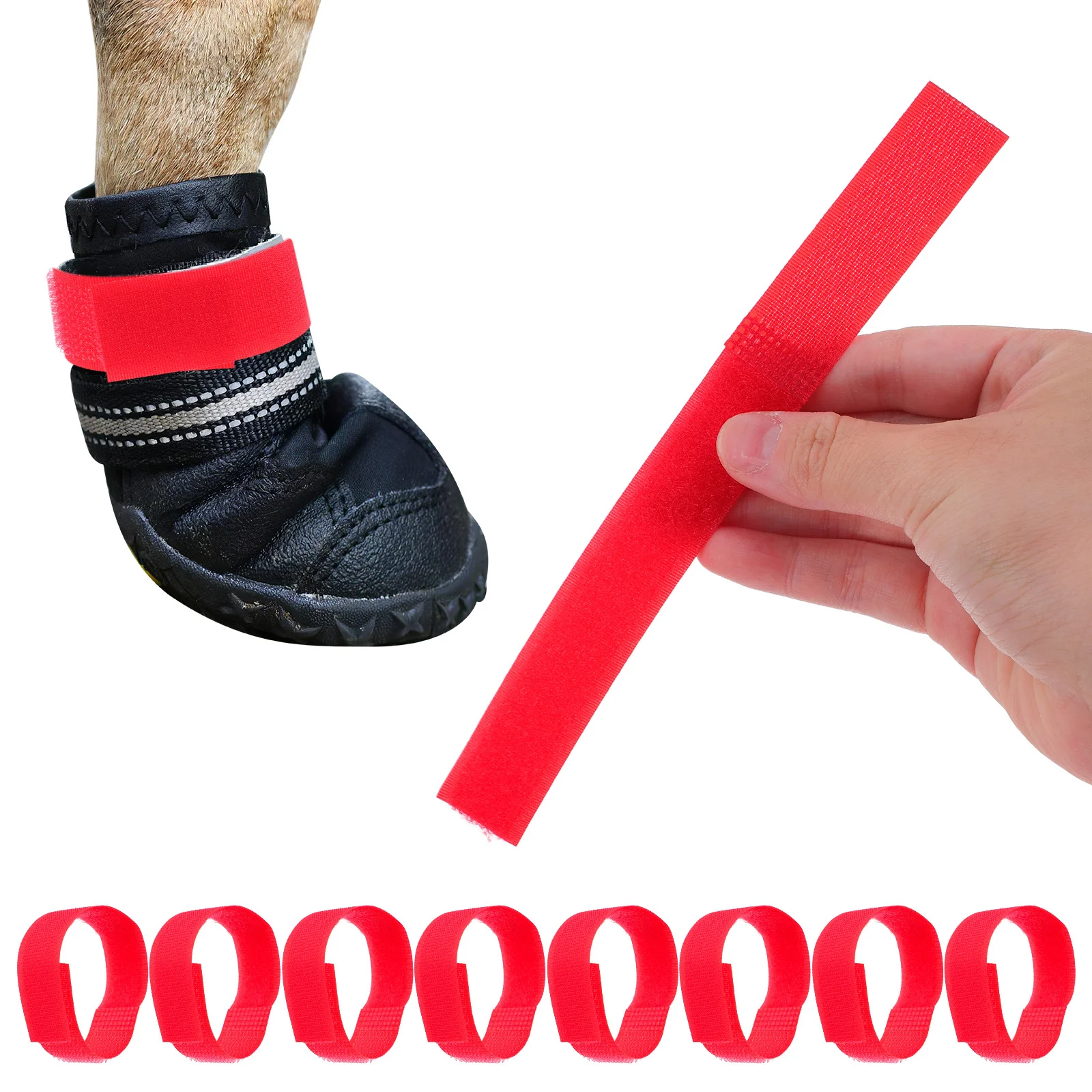 

10Pcs Adjustable Rain Boot Socks Fasteners for Pets Non Skid Dog Footwear Holders All Weather Paw Cover Bands Dog Shoe Accessory