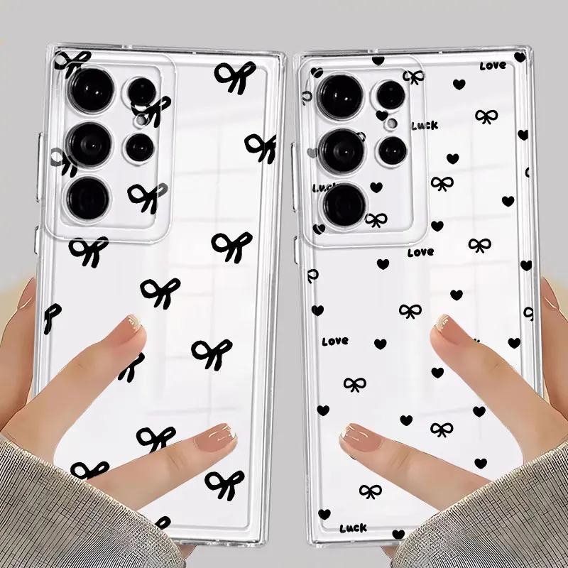 

Phone Cover Case for Samsung Galaxy S26 S21 S22 FE S25 Edge S23 Ultra S24 Note 20 Ultra 10 S20 Plus Fashion Bow