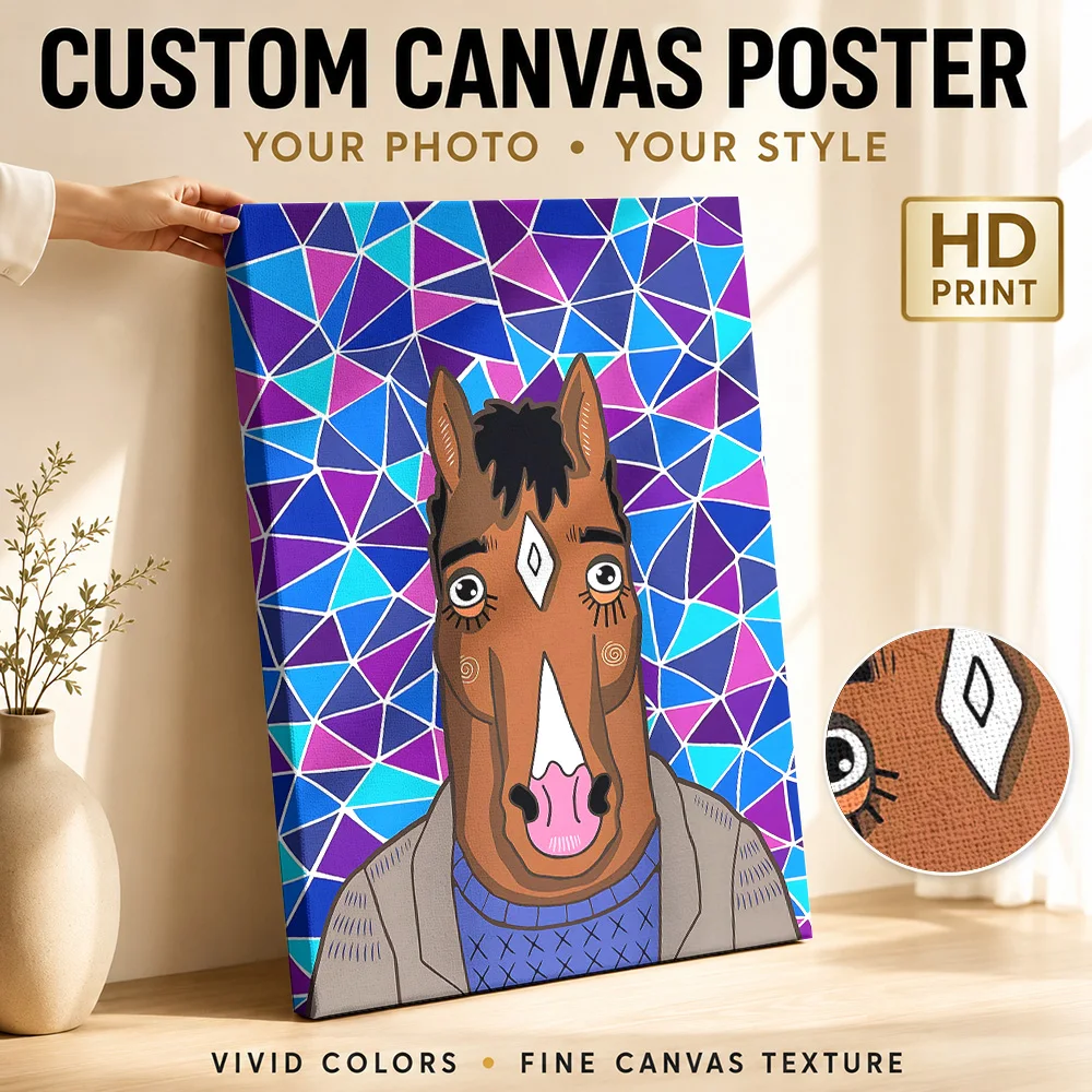 Bojack horseman Canvas Poster Custom Photo Modern Aesthetic Wall Paintings Decoration for Dining Room Home Gift for Collectors