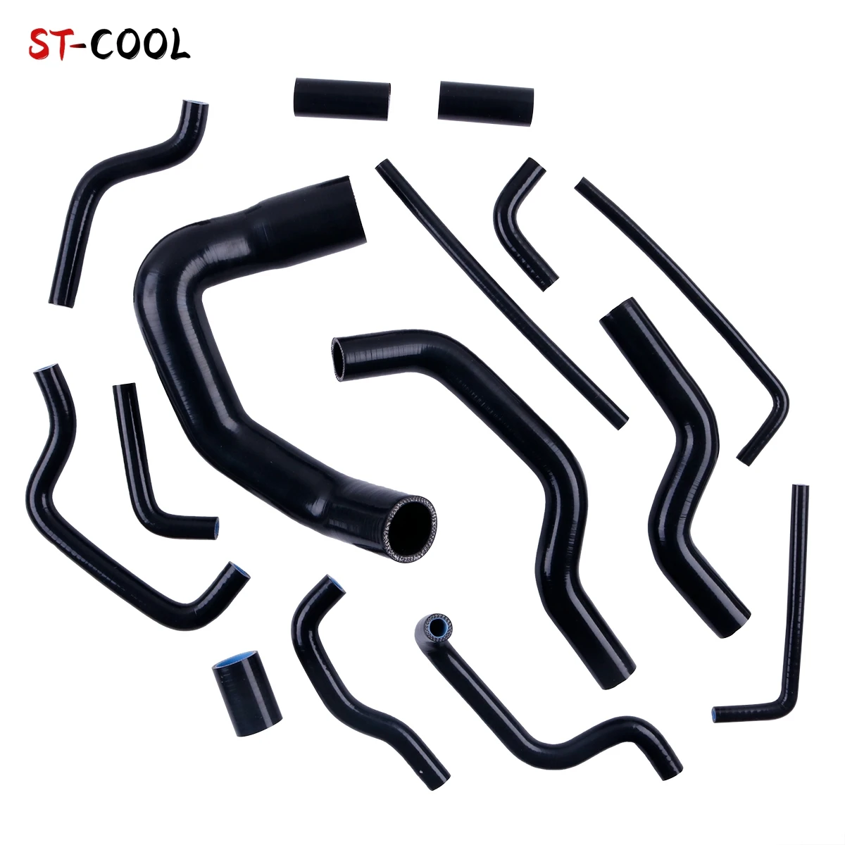 

For 1976-1996 Jaguar XJS 5.3L 6.0L V12 Silicone Radiator & Heater Hose Kit Silicon Tube 15Pcs 10 Colors