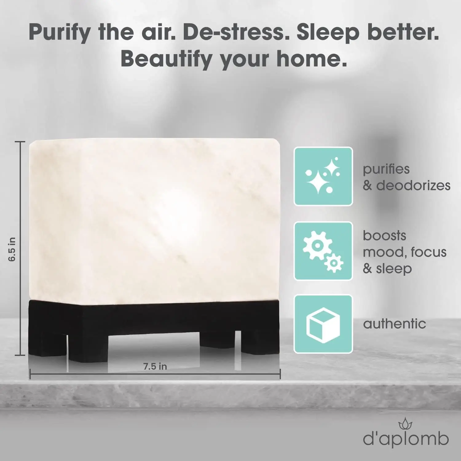 Authentic Himalayan Salt Lamp with Hand-Carved White Crystal, Wood Base & Dimmer Switch - 11.5 lbs