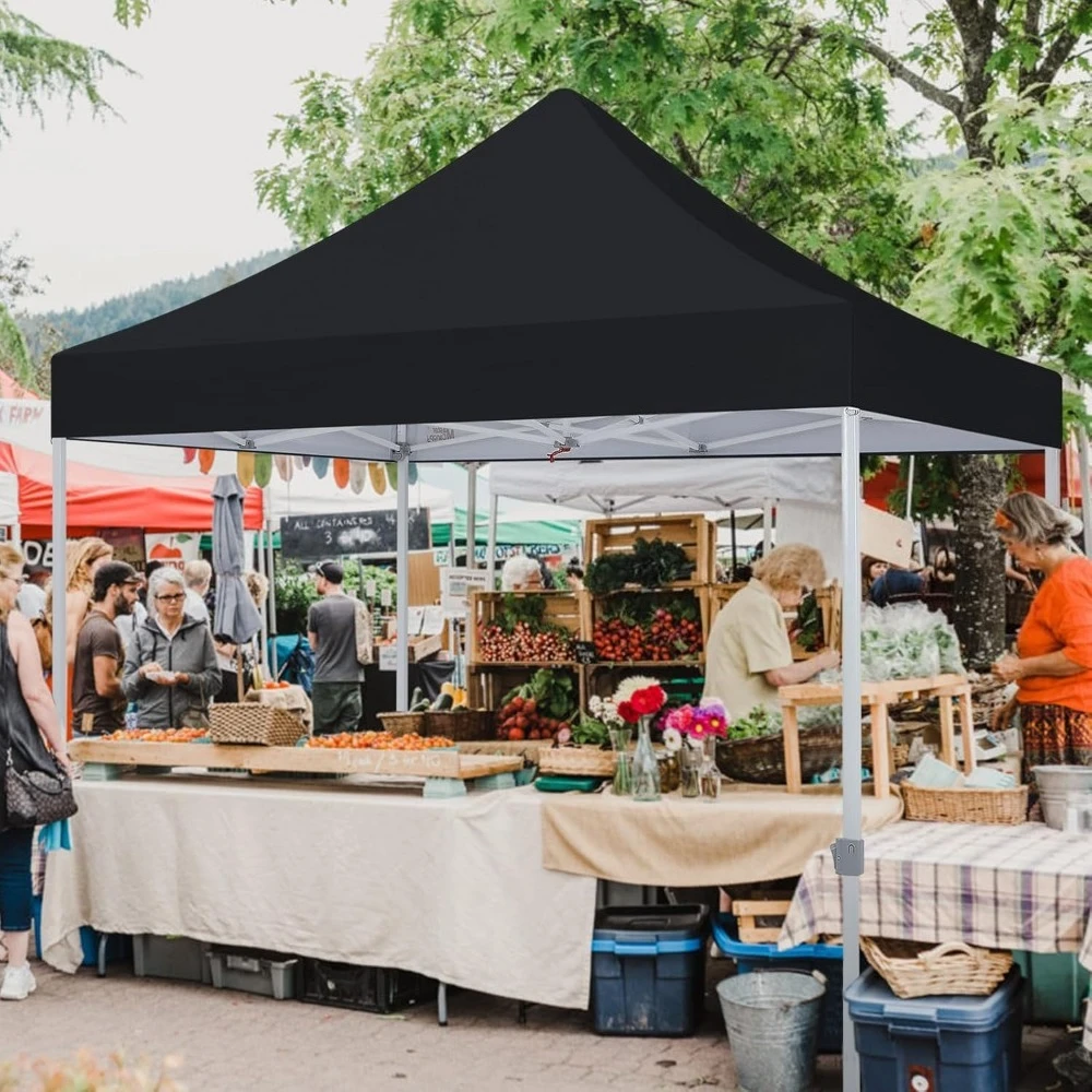 

Pop Up Canopy Tent Grade 10x10 Instant Shelter,4 Sandbags, 4 Ropes, 4 Tent Stakes and a Wheeled Bag, UV protection Canopy