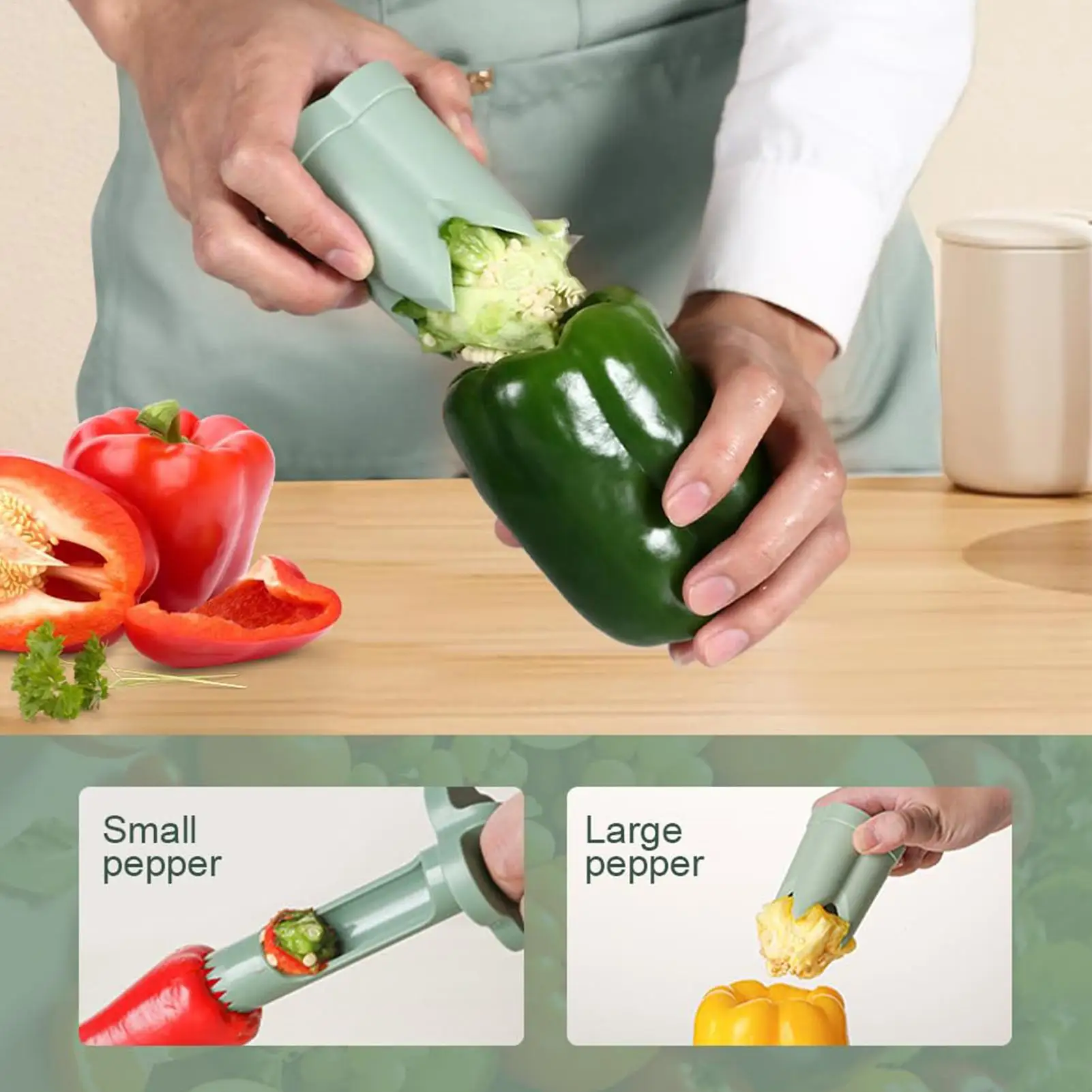 Slicer Vegetable Cutter Random Pepper Fruit Tools Cooking Device Kitchen Seed Remover Creative Corer Cleaning Coring Gadget