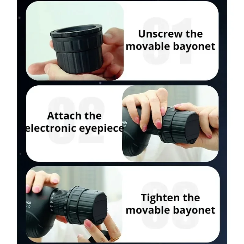 1PC 400W Pixel HD WiFi Electronic Eyepiece for Telescope Birdwatcher Microscope Adjustable Aperture 30-50mm Eyepieces