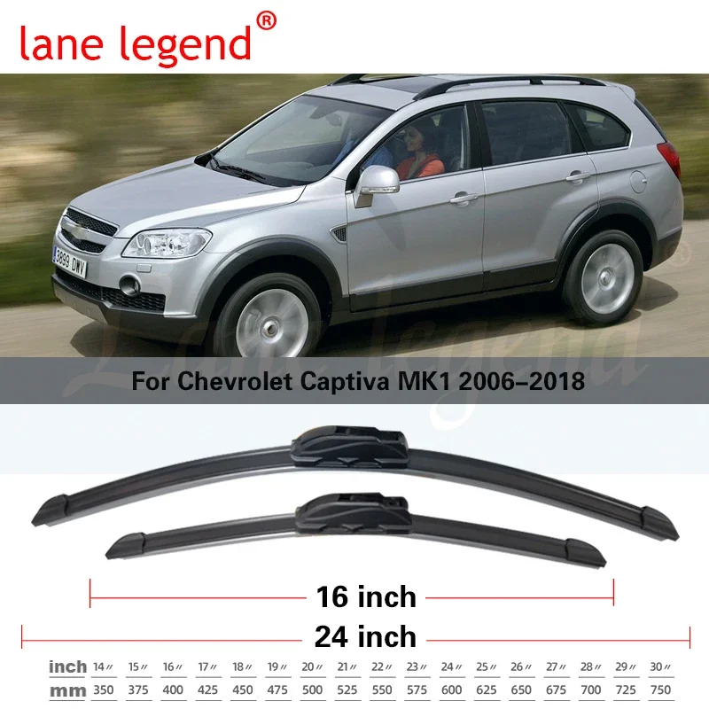 For Chevrolet Captiva MK1 2006-2018 Car Front Rear Wiper Blades SoftRubber Windscreen Wipers Auto Windshield 24"16"13" 2016 2017 view 3