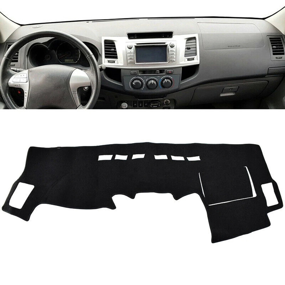 Front Dashboard Cover Carpet Car Dash Board Heat Proof Mat Shield Pad Shade Strip Trim For Toyota Hilux 2005-2015