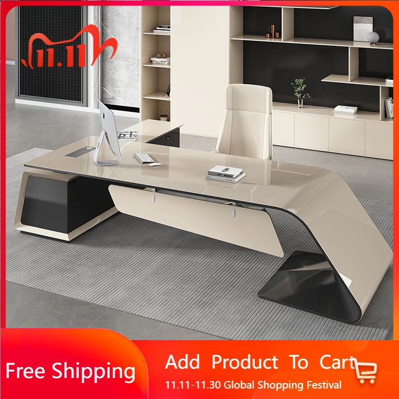 

Aesthetic Minimalist Office Desk Executive Conference Reception Design Office Desk Luxury Lshaped Ufficio Commercial Furniture