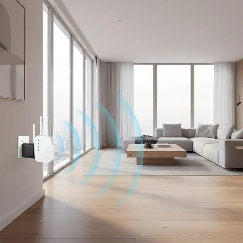 300Mbps WiFi Repeater 24G Wireless Signal Extender with Amplifier for Home Network Coverage Large Area Use