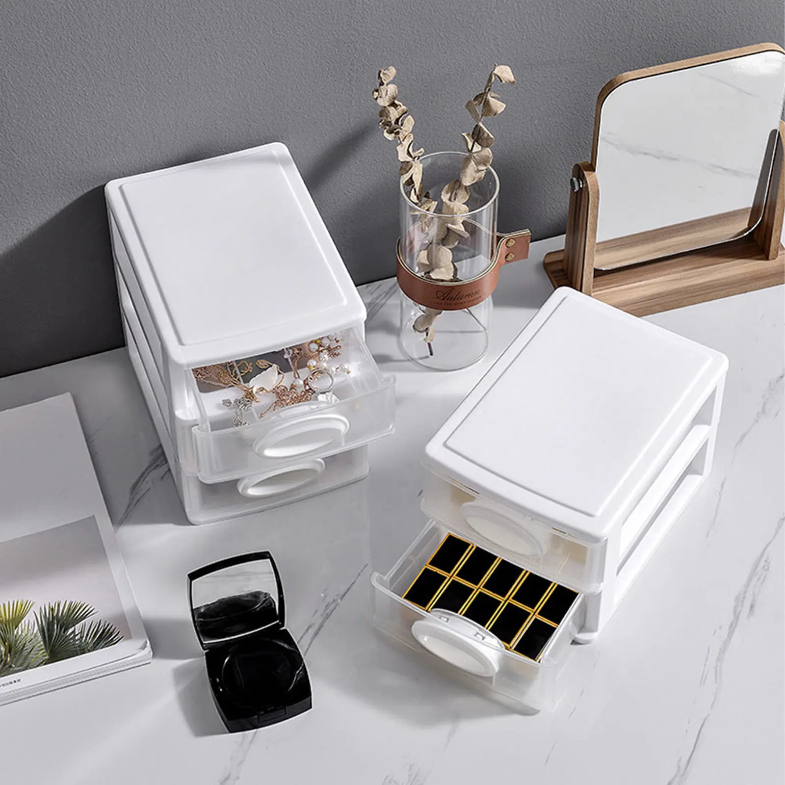 1Pcs Home Storage Box Multi-Layer Cabinet Stationery Container Desktop Organizer Waterproof High-Quality Plastic Sturdy Design