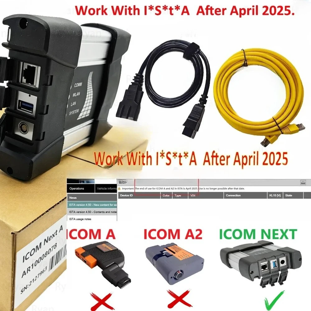 1:1 ICOM NEXT For BMW Diagnostic Tool ECU Coding Programming OBD Scanner ICOM A2 Work With I*S*t*A After April 2025