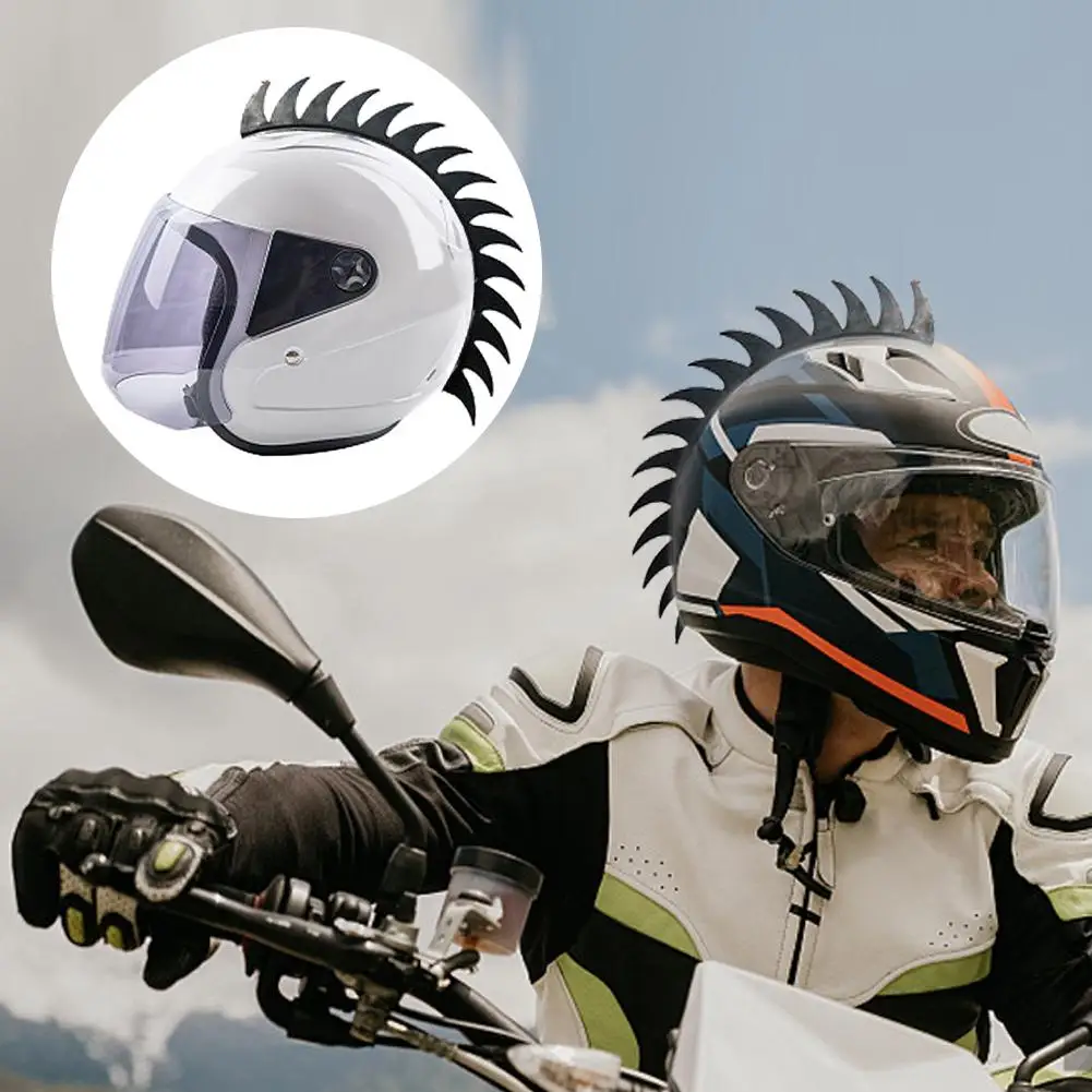 6 Color Retro Biker Motocross Mohawk Helmet Mohawks Spikes Mohawk Decoration Motorcycle DIY Helmet Helmet 1pc Sticker S1P8