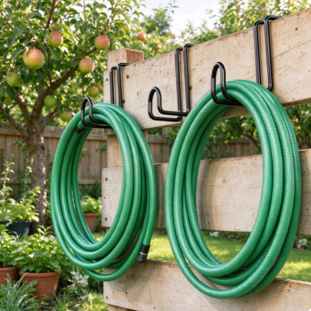Garden Hose Hanger Set 5 Pack for Water Pipes and Outdoor Tools Wall Mounted Steel Hook for Yard Garage Storage