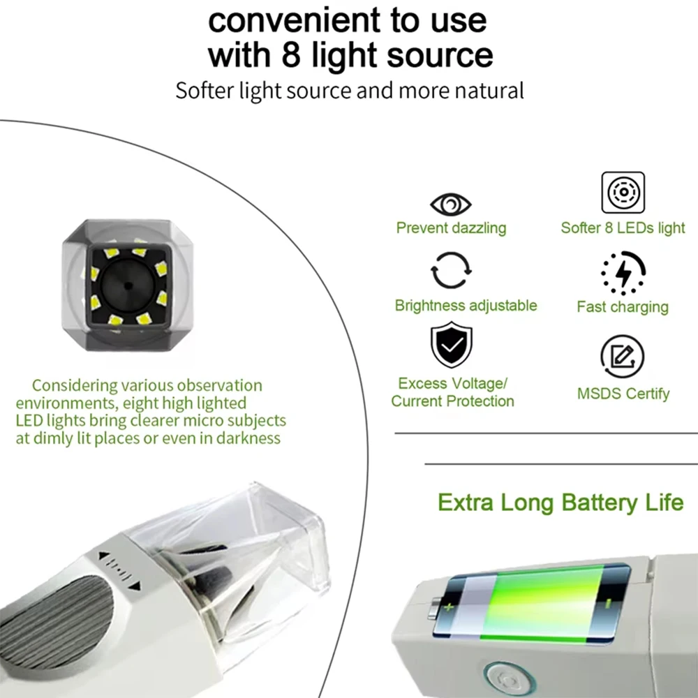 2MP 1080P WiFi Electric Microscope USB Mobilephone Computers Connecting Microscope Photo Video Taking Electric Microscope