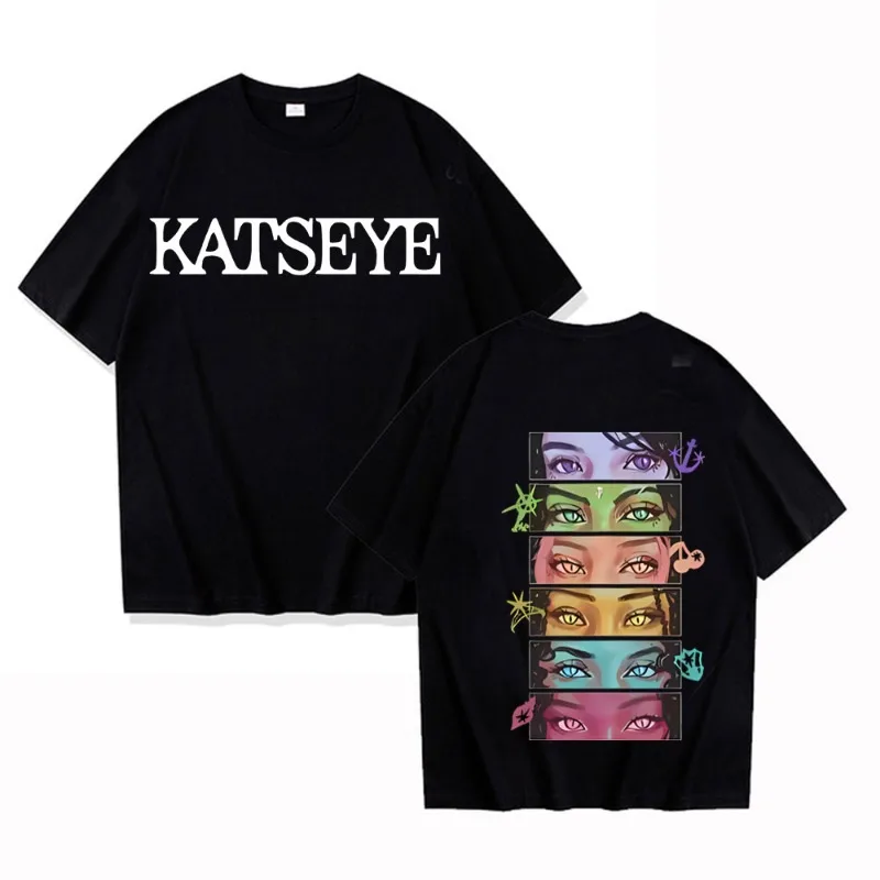 Katseye Beautiful Chaos Pure Cotton Printed Men's and Women's Personalized Short Sleeved Summer New Fashionable Casual T-shirt