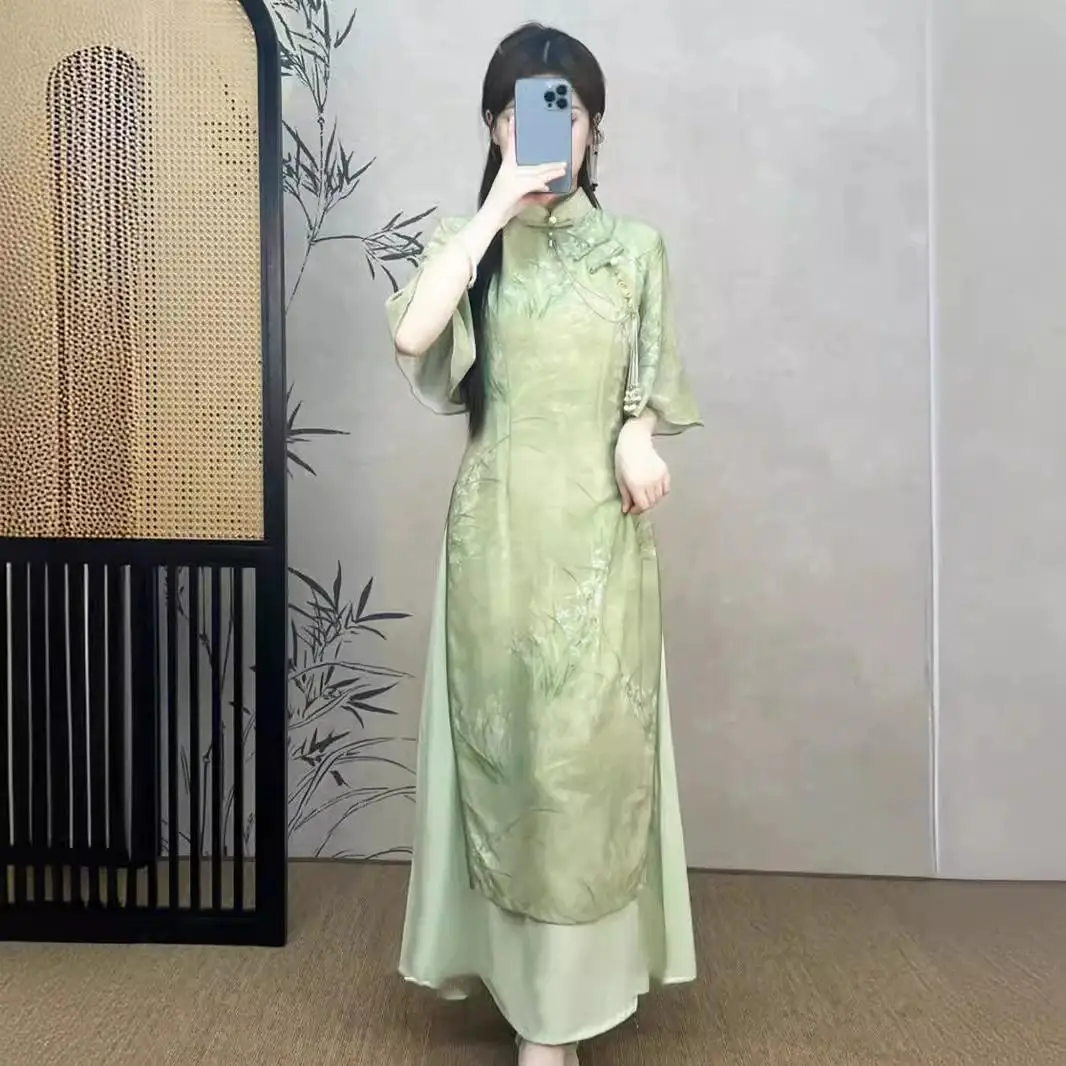 

Cheongsam New Chinese Spring Summer New Retro Dress Chinese Traditional Dress Ao Dai Dress Elegant Wedding Party Dress