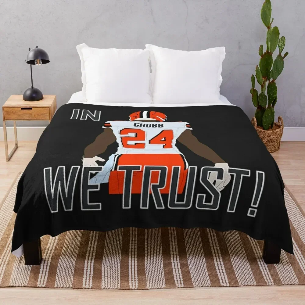 Nick Chubb T-ShirtIn Chubb We Trust! Throw Blanket Soft Big Winter beds Blankets