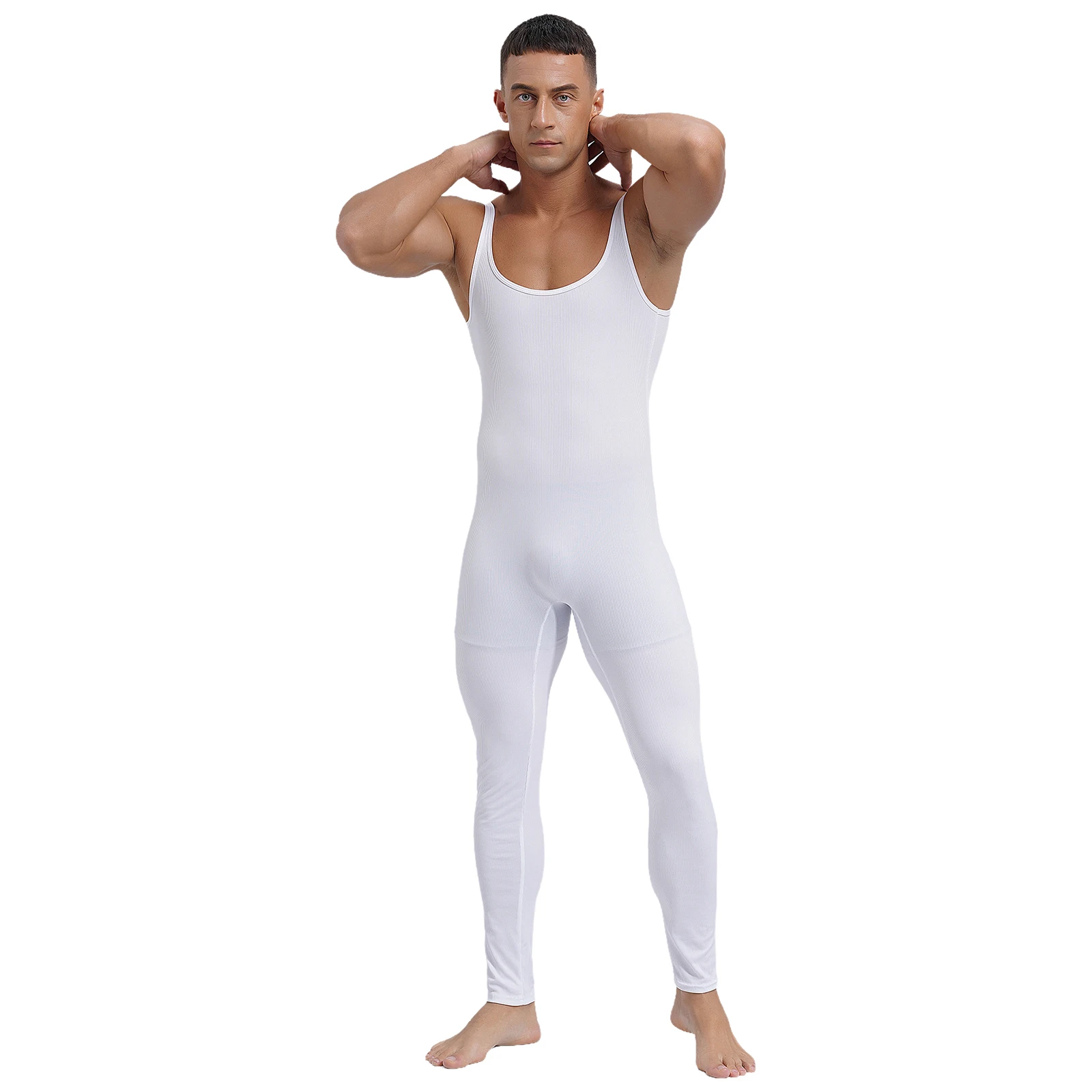 Mens Athletic Undershirts Jumpsuit Rompers Solid Color Tank Unitard Workout Fitness Wrestling Singlet Bodybuilding Bodysuit