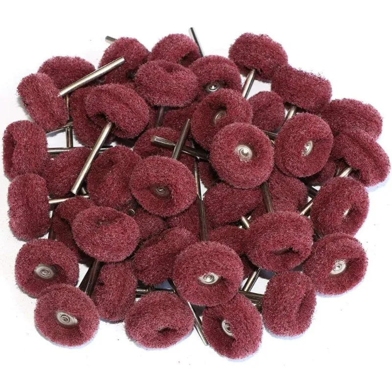 

50PCS Abrasive Buffing Polishing Wheel Set for Rotary Tools,Removal of Rust Deburring on Metal Surface with 3mm Shank,Mini scour