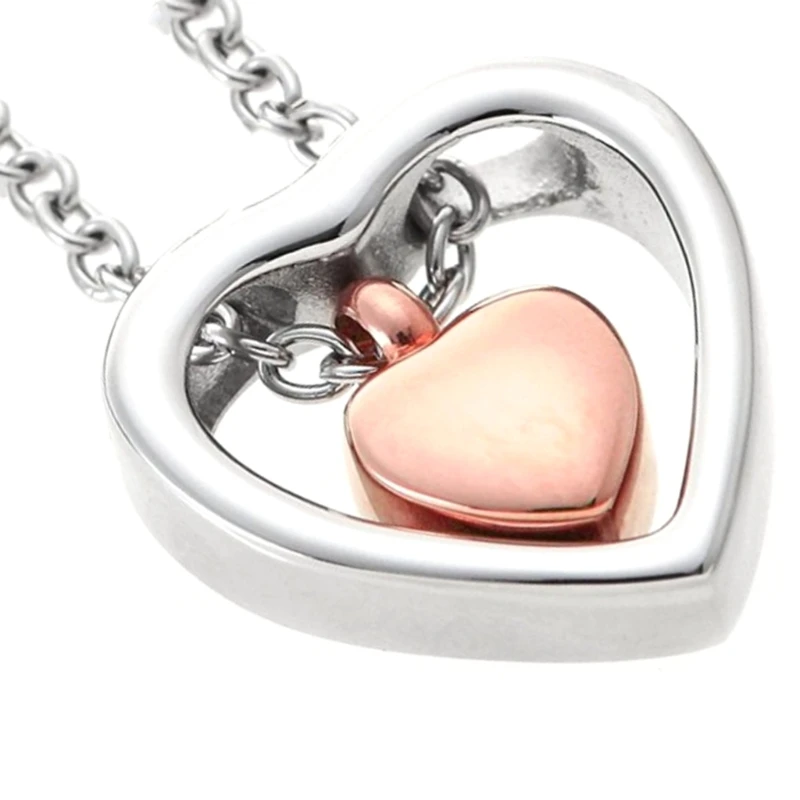 Y166 Love Heart จี้สร้อยคอขี้เถ้ากล่อง Memorial Urn จี้สร้อยคอแบบเปิดได้