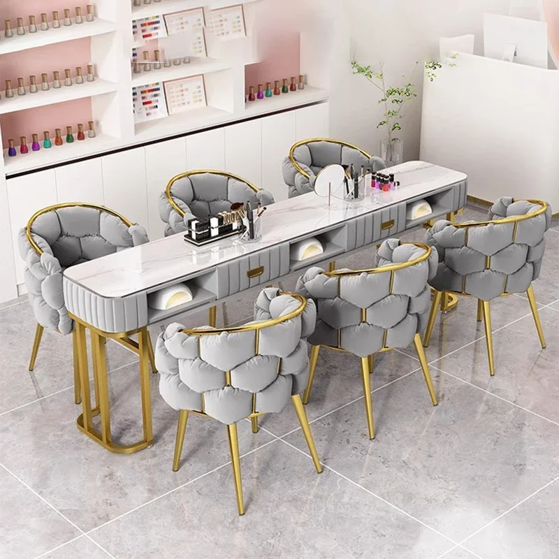 Manicure Table Nails Designer Professional Nail Chair Salon Furniture Aesthetic Tables Lamp mesas de manicura manicure table