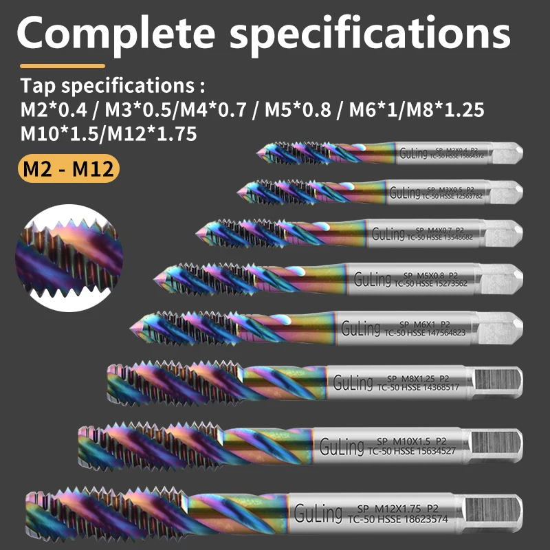 

GULING 1 компл. M2-M12 подшипниковая стальная конусная спиральная рифленая набор установочных сверл с резьбой M2 M3 M4 M5 M6 M8 M10 M12