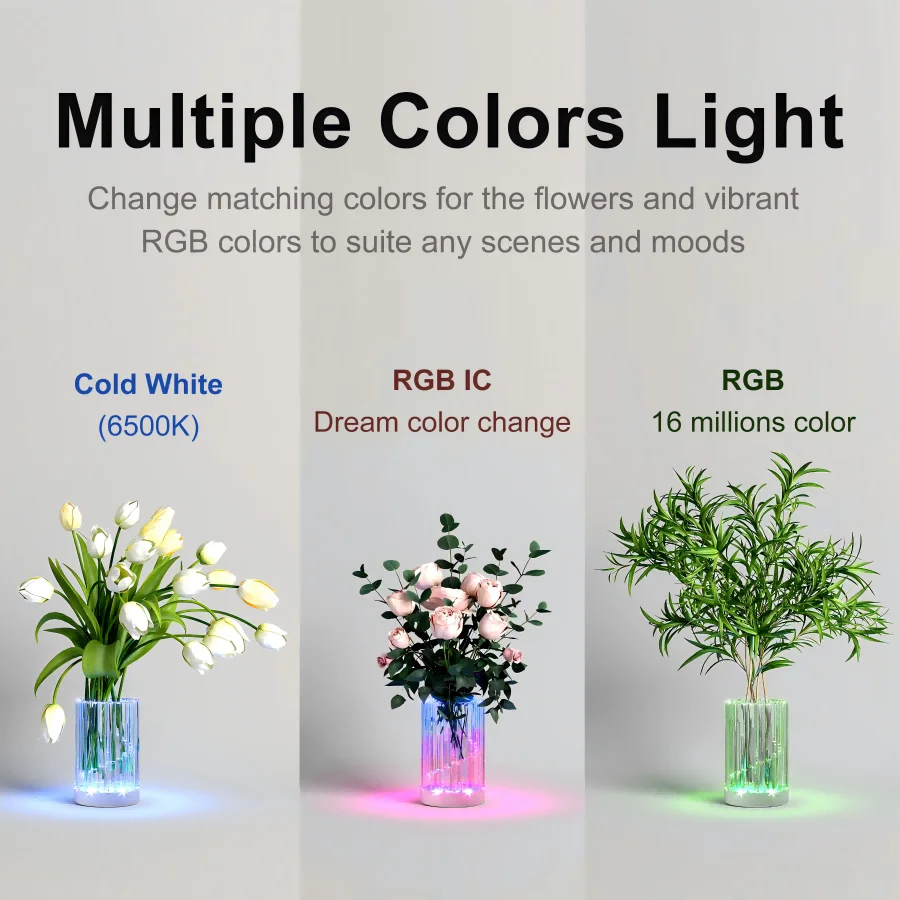 

Умная светодиодная RGB-лампа для ВАЗ, акриловая лампа с искусственными кристаллами, работа с приложением, удаленная Цветочная ваза для декора, Современная декоративная с набором таймеров