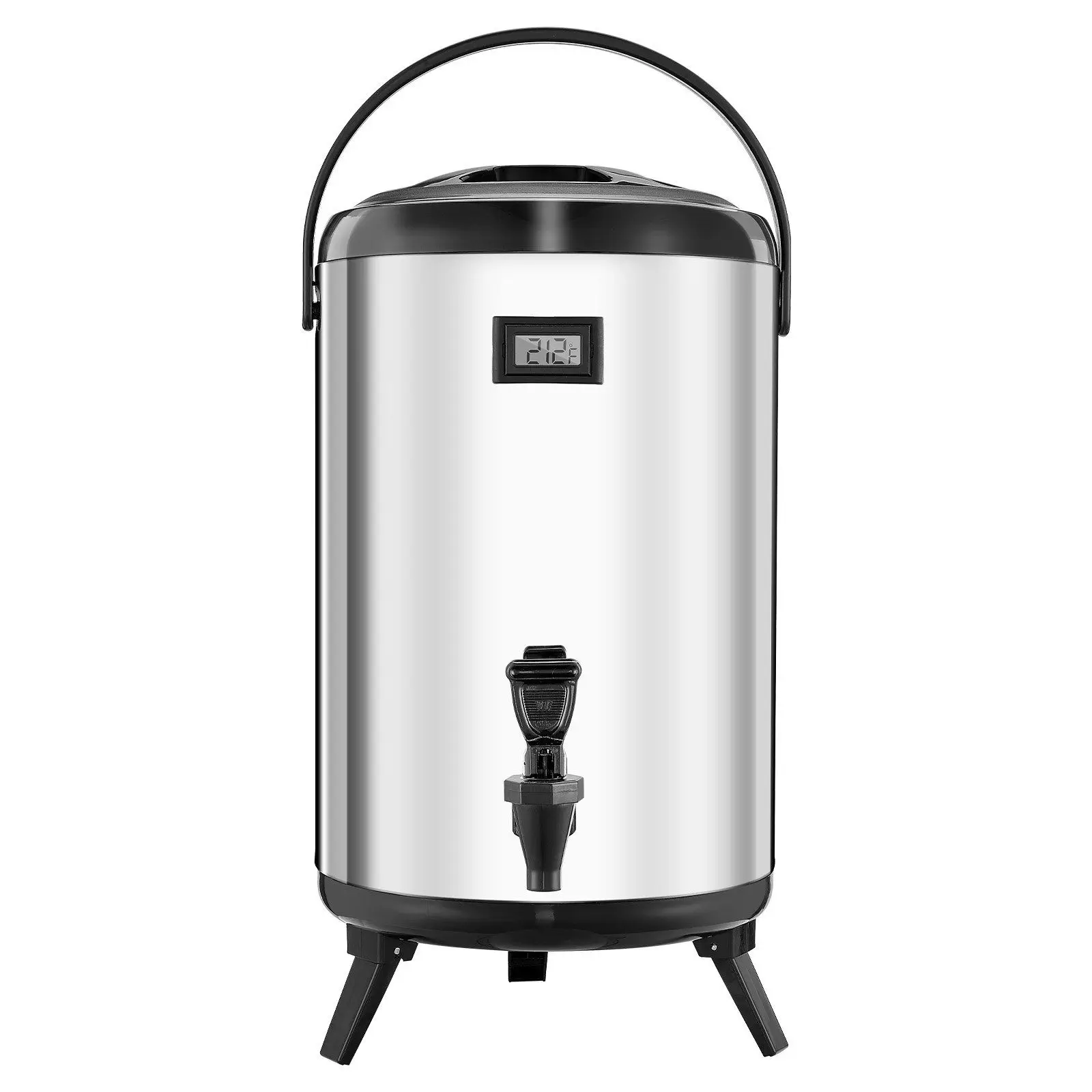 

Insulated Beverage Dispenser for Hot & Cold Drinks 3.2 Gal Stainless Steel