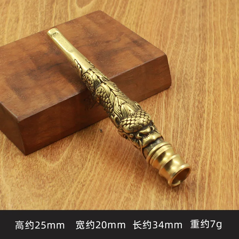 Retro Brass Dragon Head Cigarette Holder Filter Is Recyclable and Can Clean Pipes for Smoking Accessories Gadgets for Men