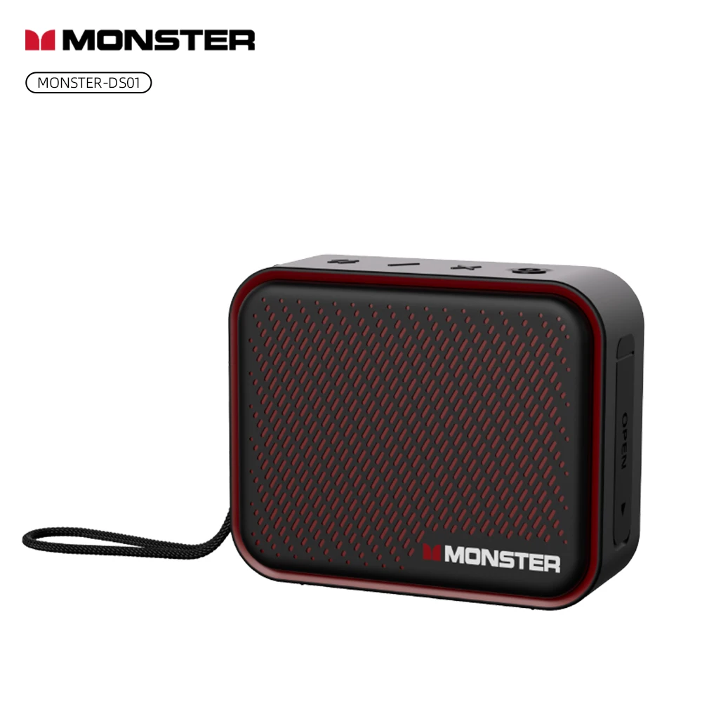 Monster DS01 Tragbarer kabelloser Outdoor-Lautsprecher BT V6.0 IP67 Wasserdicht 1500 mAh High-Fidelity-Mini-Subwoofer Kundenspezifische Akustik