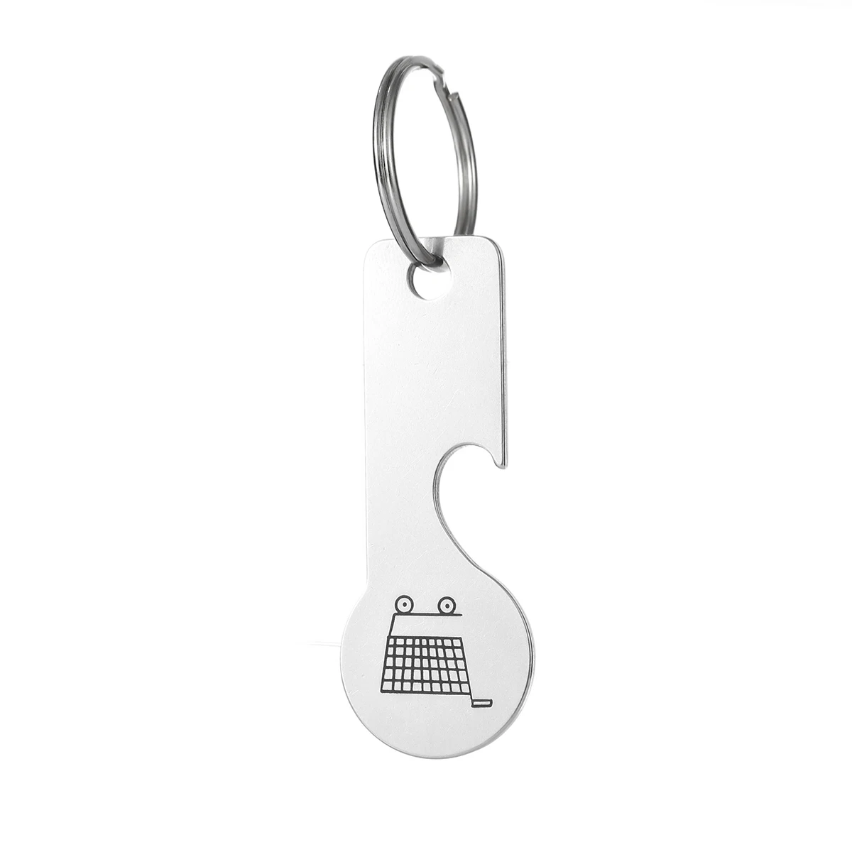 2Pcs Custom Name Keychain Supermarket Cart Token Customized Text Key Chain Festival Gift Personalized Text Beer Bottle Opener