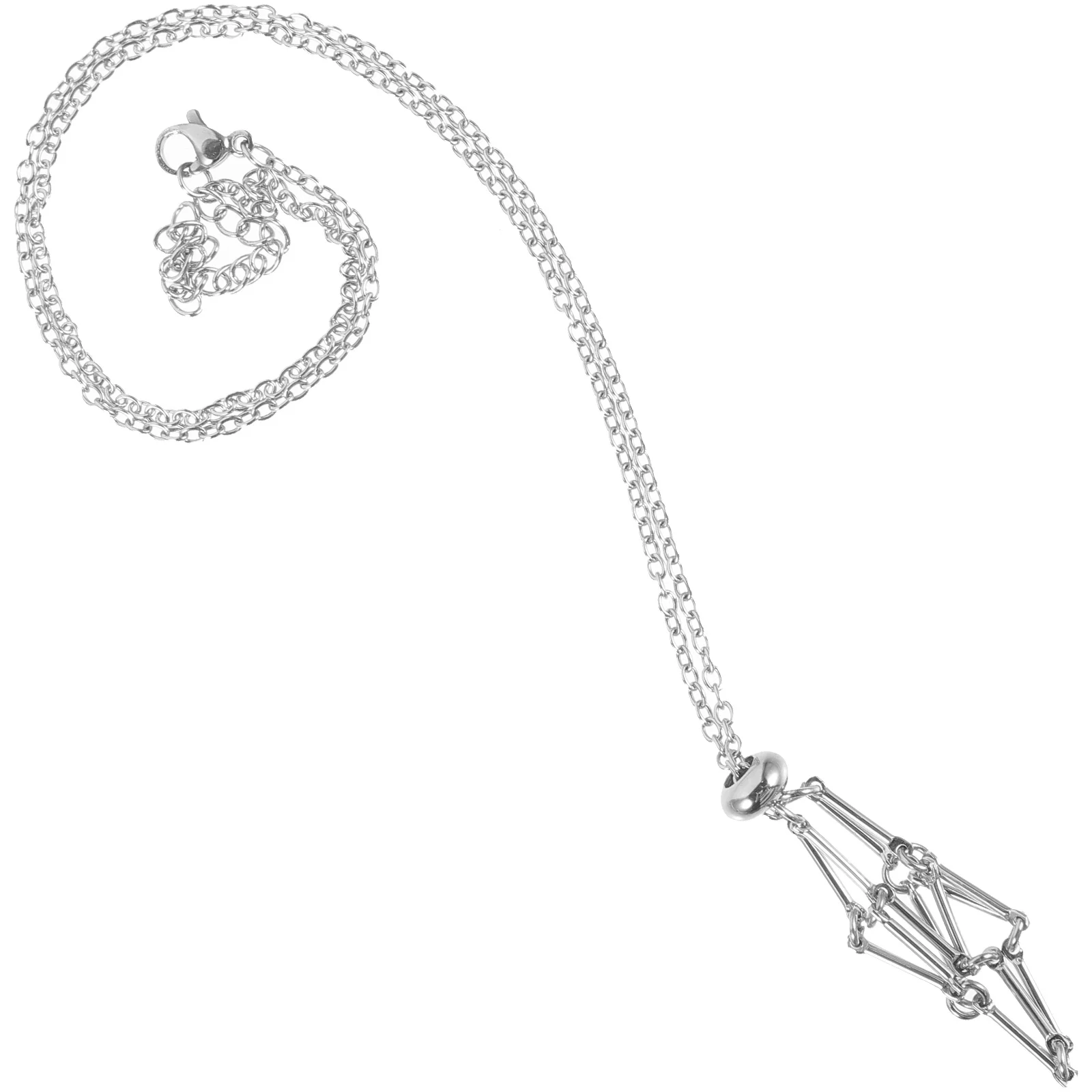 1 Piece Crystal Holder Necklace Metal Stone Cage for DIY Jewelry Making Empty Pendant Mount Fashionable Accessory Decorative