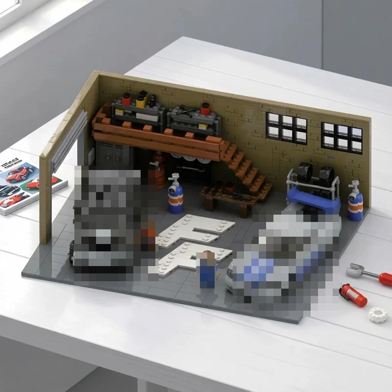 MOC Kreatives Stadt-Baufahrzeug Lagerhaus Baustein-Modell DIY Erwachsenen-Puzzle Montage-Spielzeug Jungen Geburtstagsgeschenk Dekoration – Detail 2