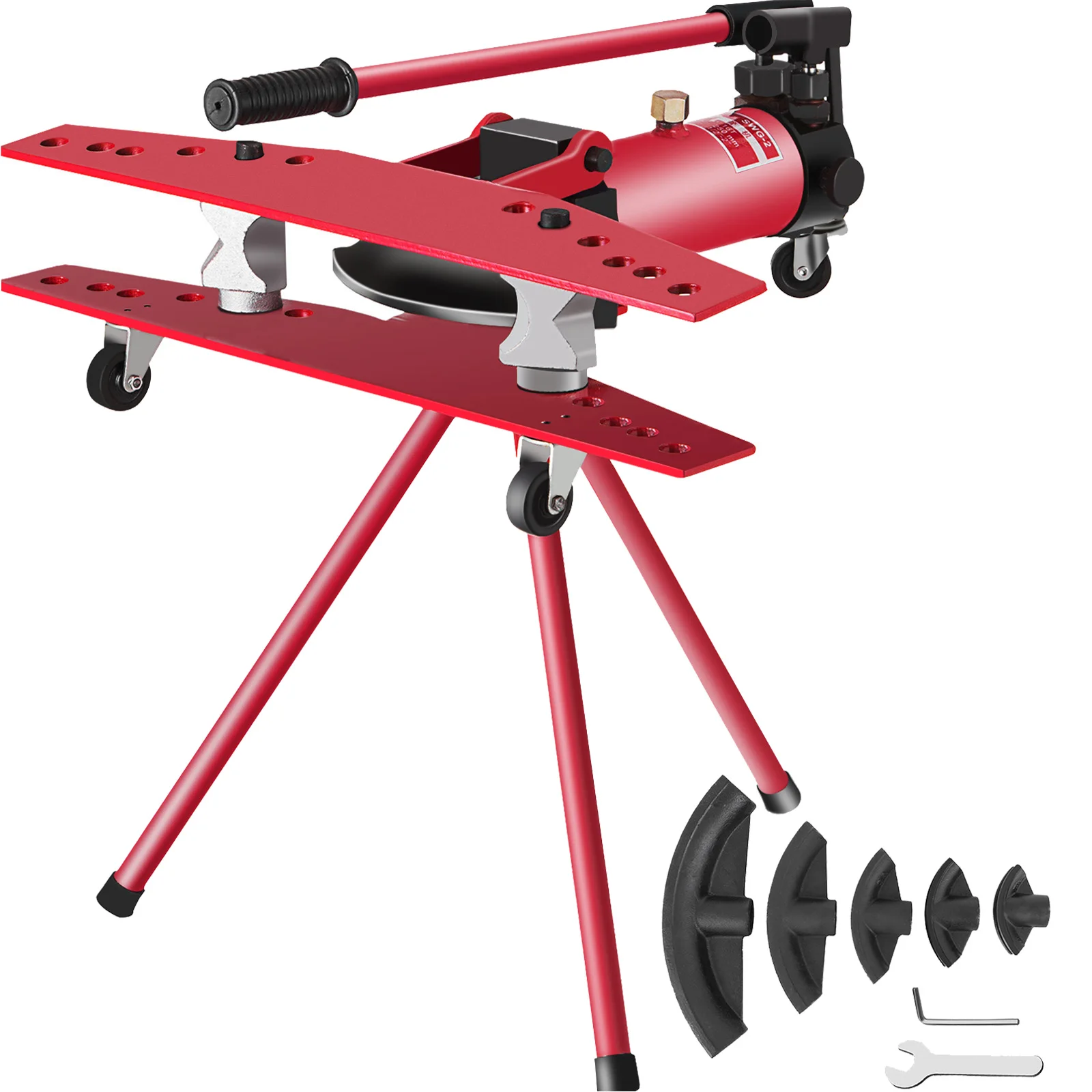 

SWG-2 Integral Hydraulic Pipe Bender 16 Ton Manual Copper Steel Tube Bending Tool 1/2in-2in W/ 5Dies Kit Plumbing Work
