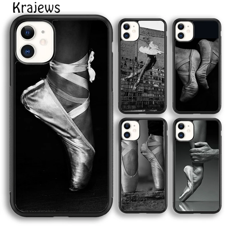 Krajews Ballerina Ballet Shoes Dance Girl Phone Case For iPhone 16 15 SE2020 14 6 7 8 plus 11 12 13 pro max coque Fundas