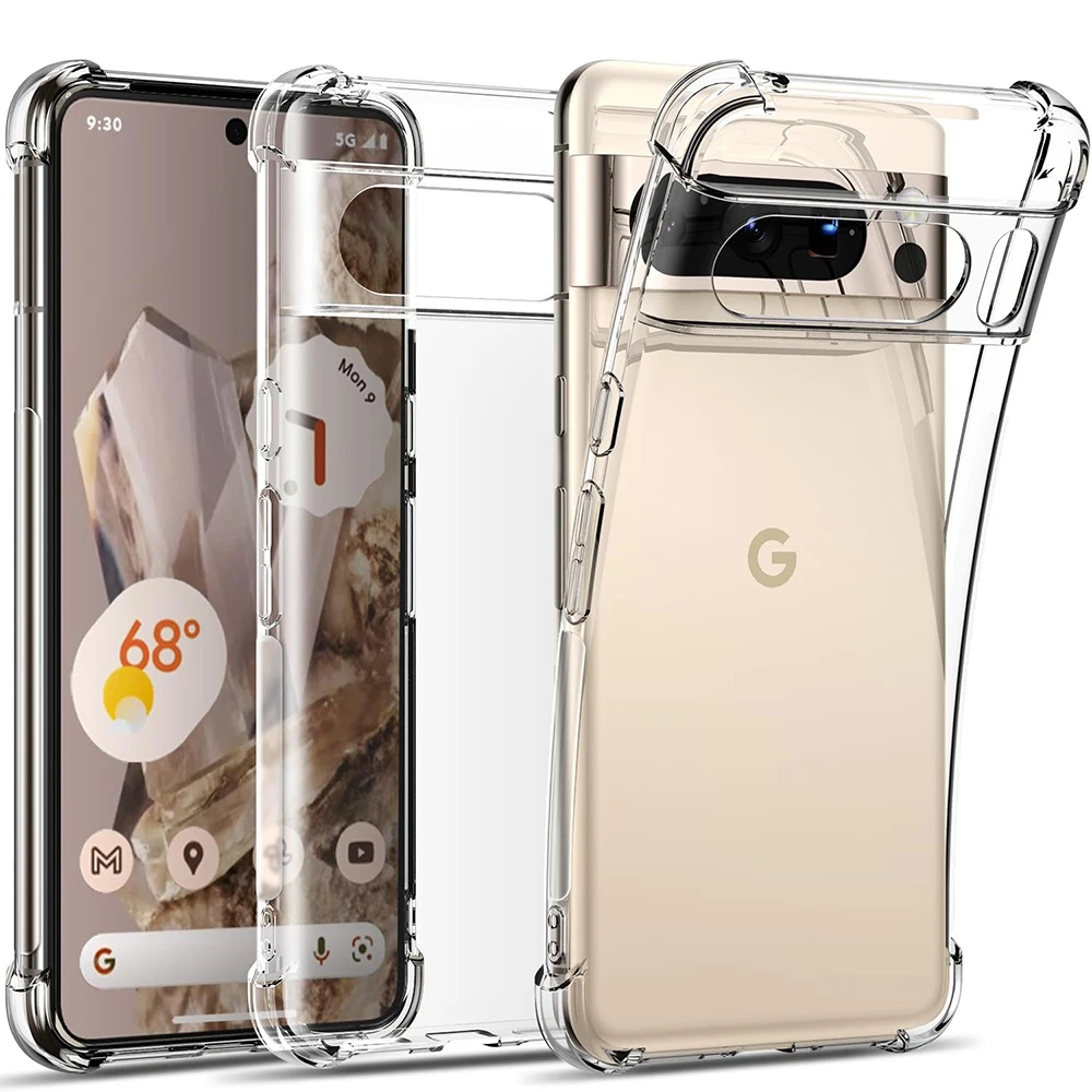 Luxuriöse stoßfeste Silikon-Soft-Hülle für Google Pixel 10 9 8 7 6 Pro 9A 8A 7A 6A XL 5GTransparente Abdeckung Shell Clear Slim – Detail 1