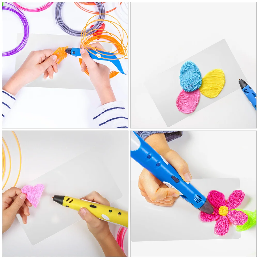 5 個の PVC テンプレートマット 3D ペン描画ボード用クリアステンシルパッド印刷アクセサリークリエイティブプロジェクトツール