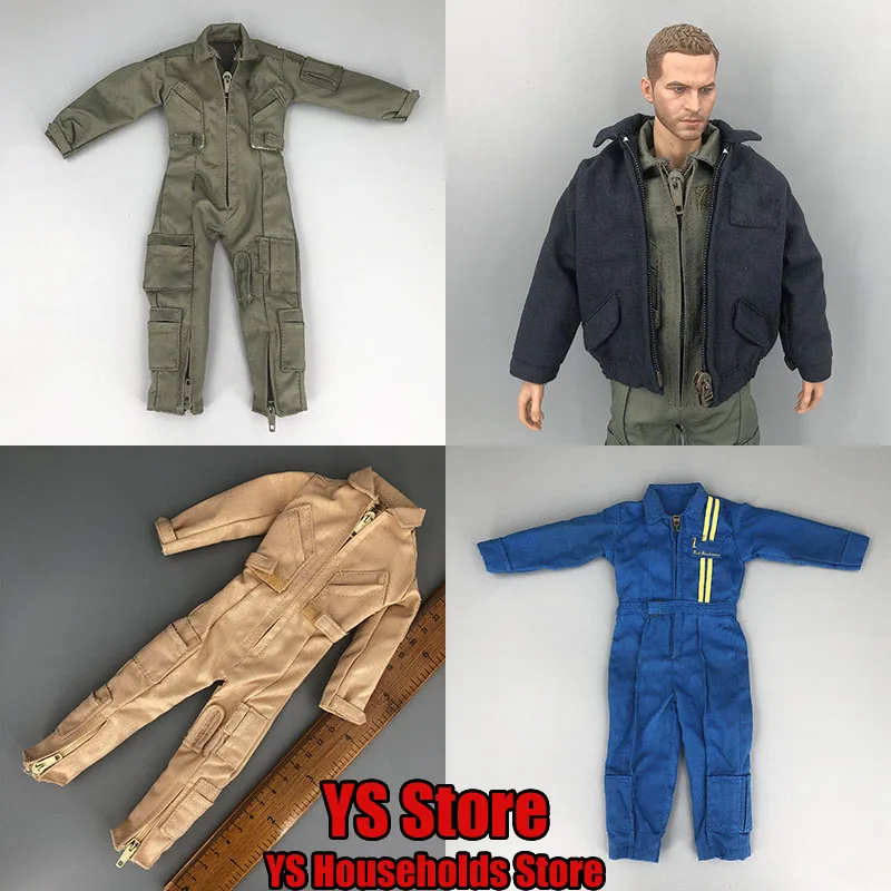 Multi Styles 1/6 Man Soldier One Piece US Navy Combat Bodysuit Pilot Jacket Military Coat Clothes Accessory Fit 12