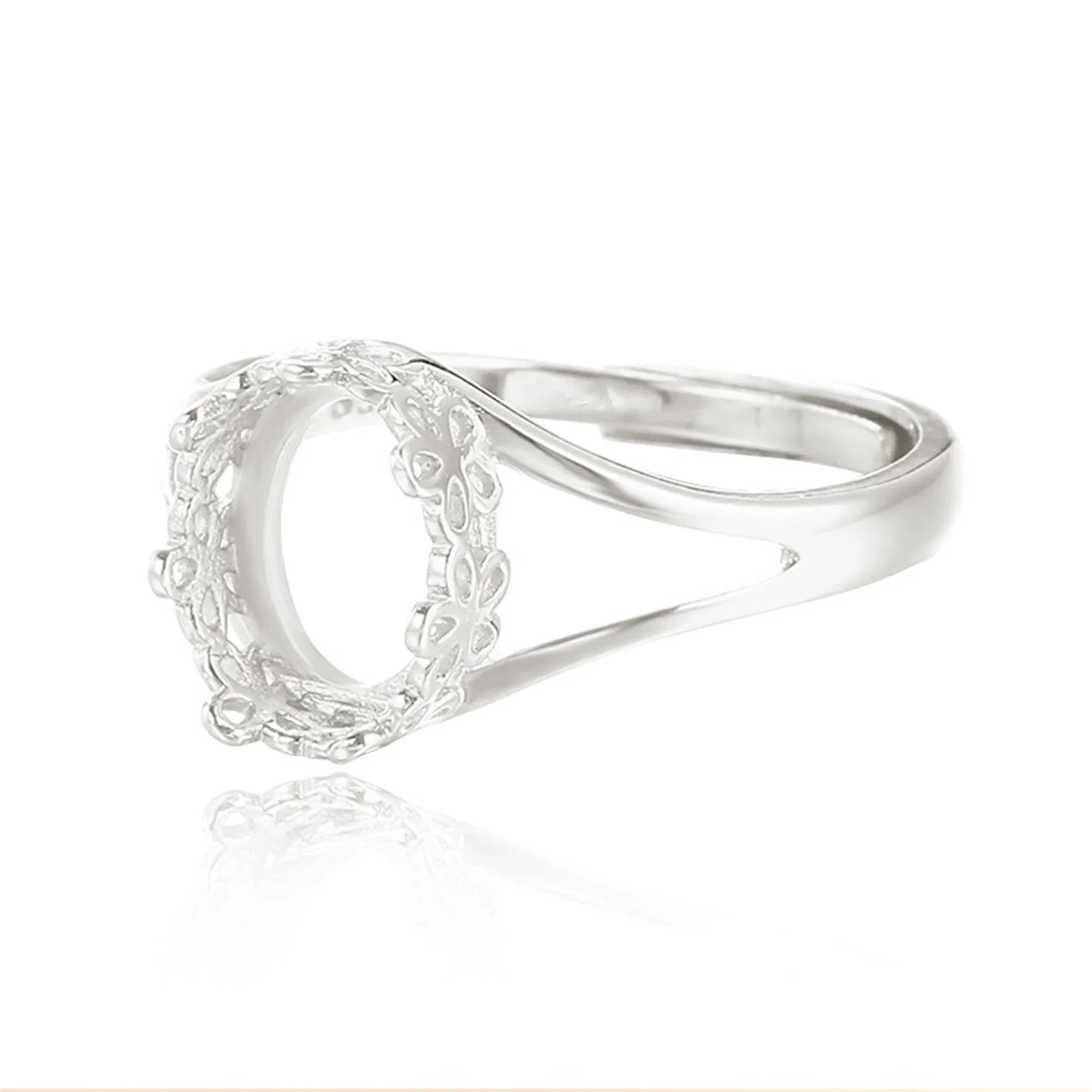 

925 Silver Adjustable Ring Setting for 8x12mm/10x14mm/11x15mm/12x16mm/14x17mm/14x19mm/15x18mm Oval Cabochons