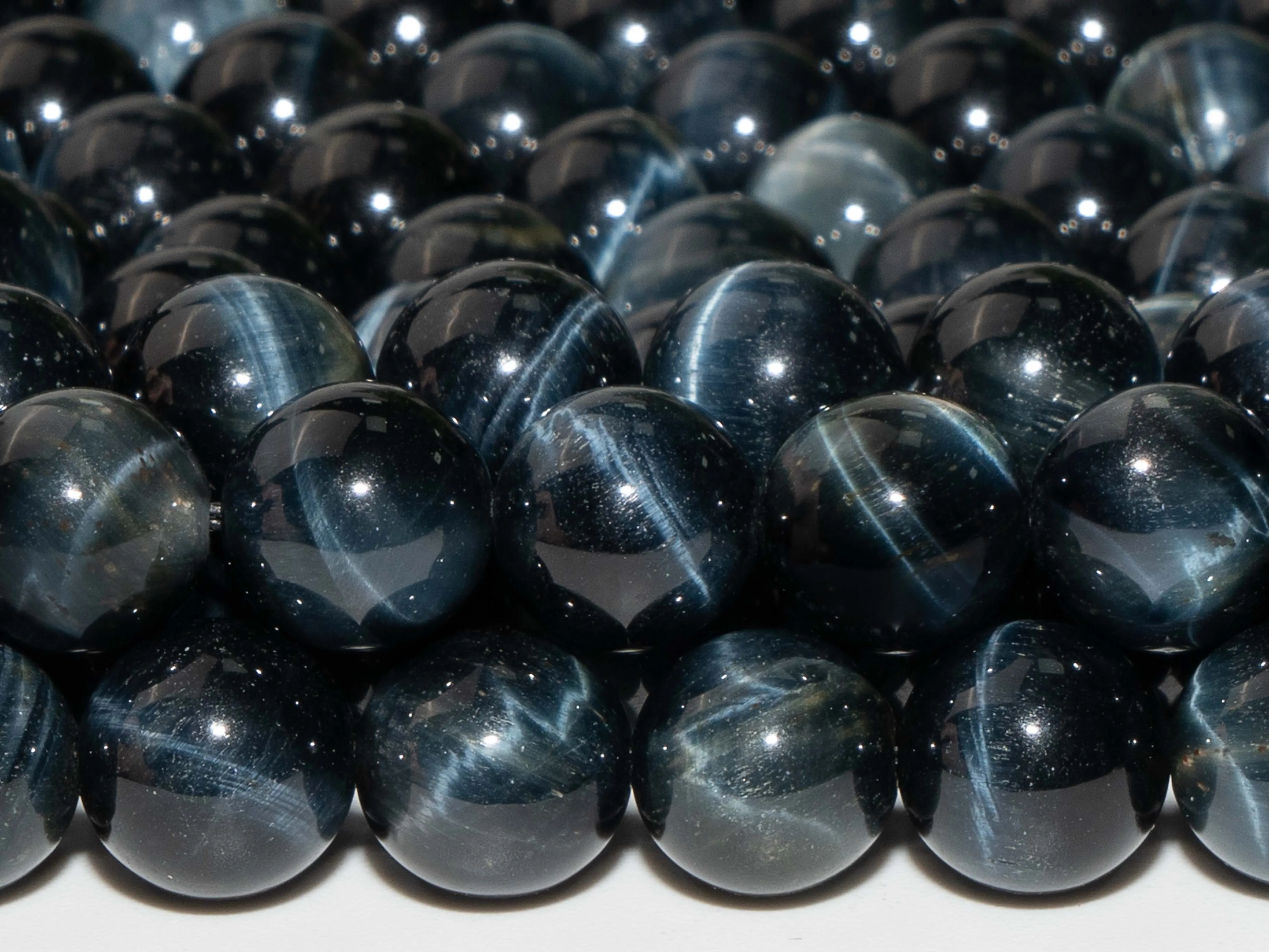 Natural Stone Dark Gray Blue Tiger Eye Beads Loose Beads Round Shape Size Options 4/6/8/10/12mm for Jewelry Making