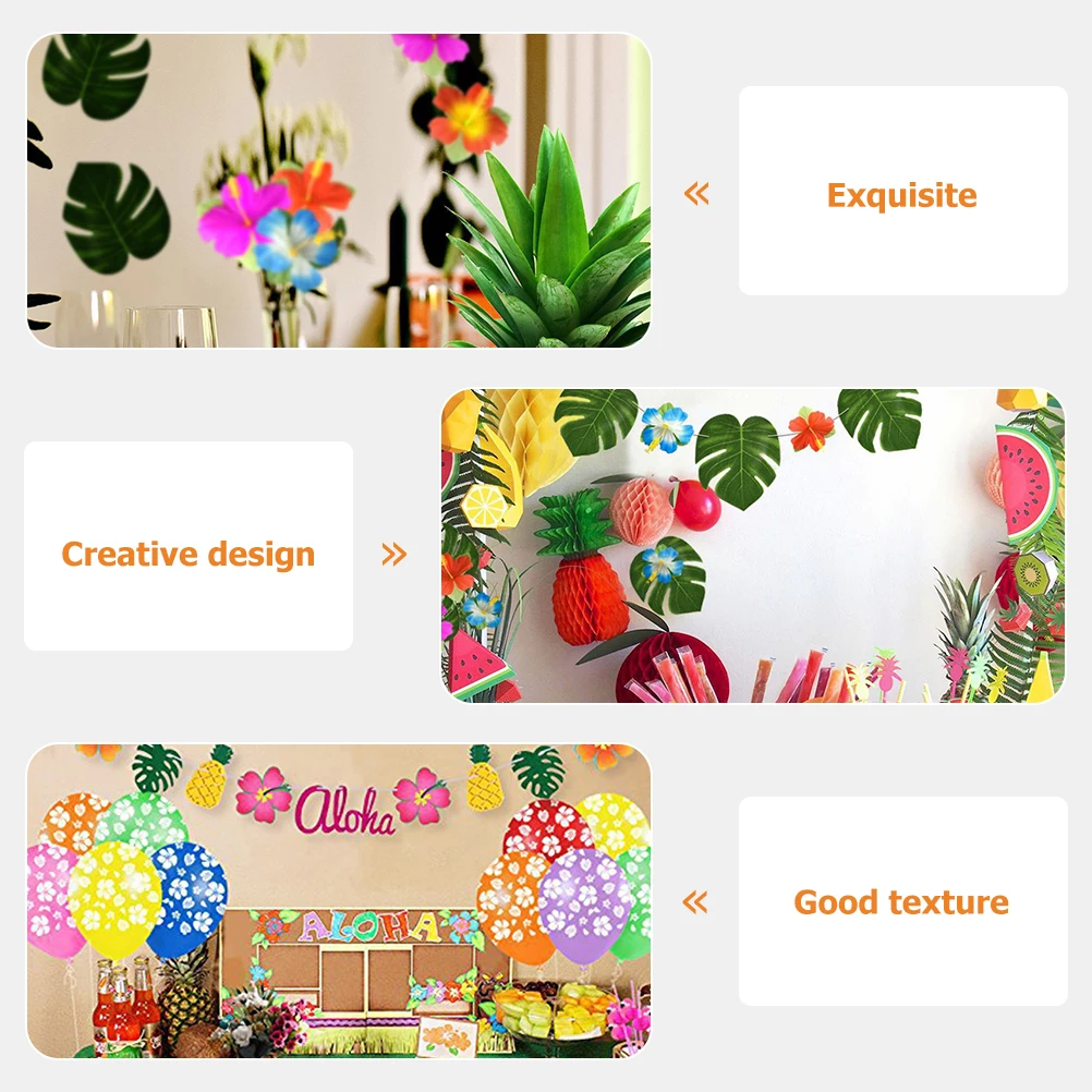 

Summer Theme Party Decorations Hawaiian Luau Supplies Grass Wooden Tropical Flowers Table Skirt Excellent Craft Chic Lovely