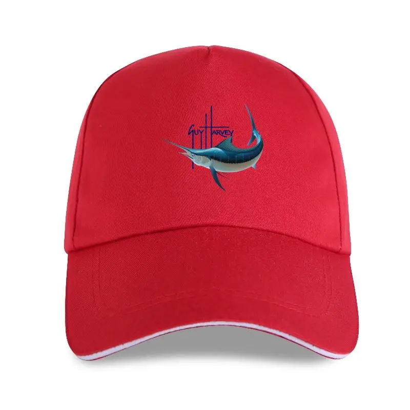 New Swordfish Guy Harvey White Baseball cap Mens Blue Marlin Size S to XXXL