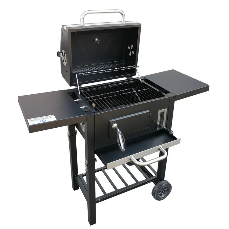 * # Cart Style Assembled Stainless Steel Outdoor  Charcoal BBQ Grill *