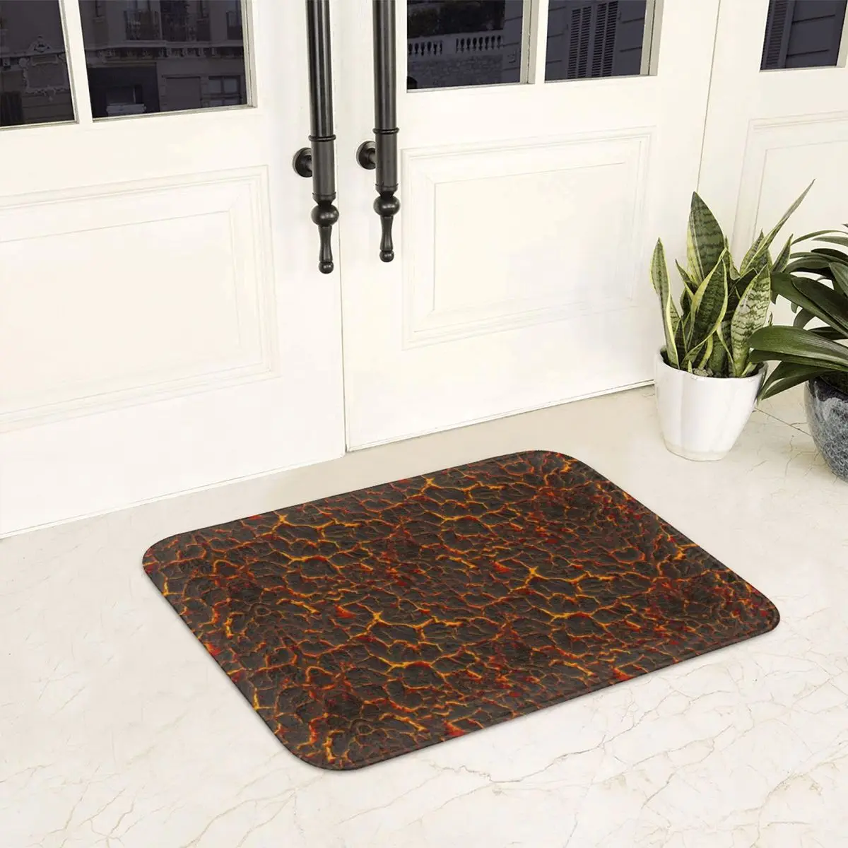 3D Desert Crack Water Fire Design Non-slip Doormat Floor Mat Water oil proof Carpet Rug for Kitchen Entrance Home Footpad Mats