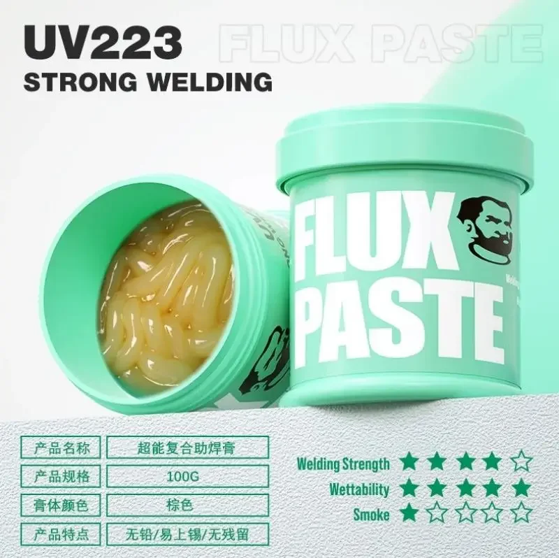 Mechanic Solder Flux Paste UV 223 559 High Activity 100g Lead-free Welding Flux Soldering Cream for CPU BGA PCB SMD Rework Tools