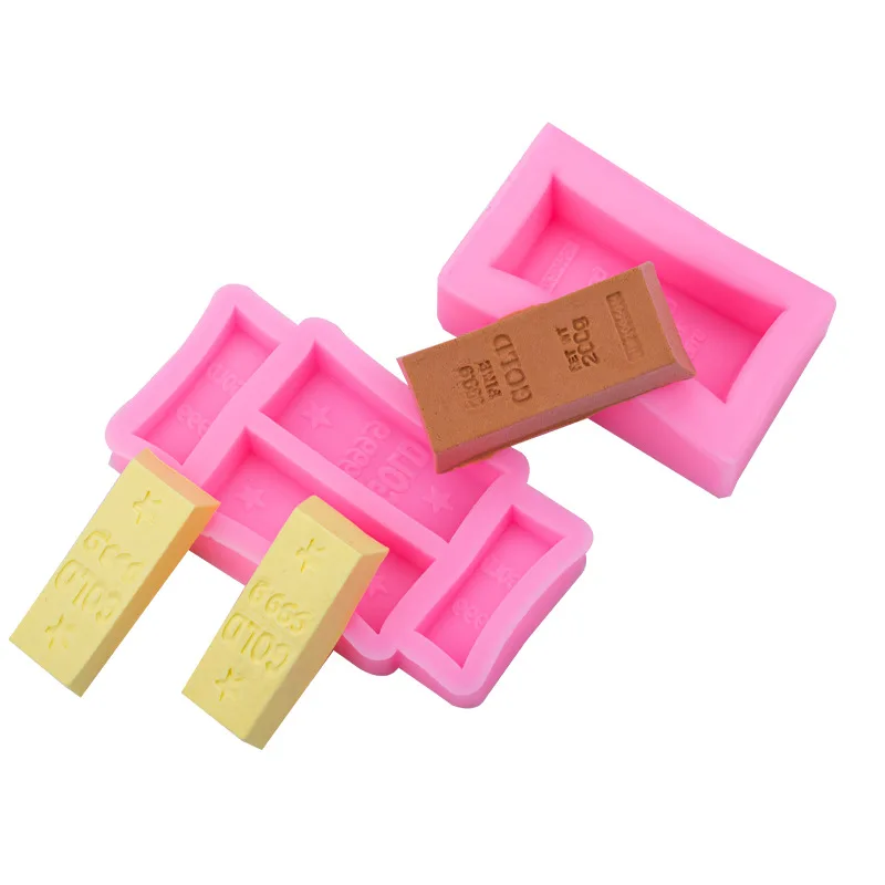 Simulation Gold Bars Cooking Tool Decoration Silicone Mold Baking Fondant Sugar Craft Molds Diy Cake Cake