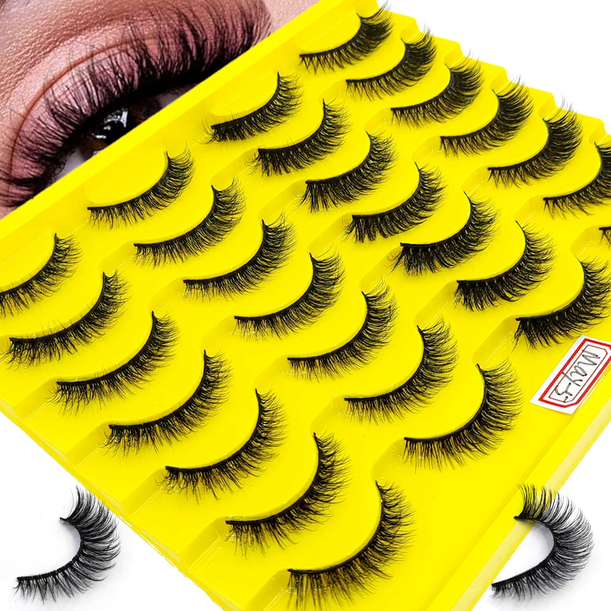 Neue 14 Paar 3D Faux Mink Wimpern Natürliche Unordentliche Wimpern Kreuzweise Verteilte Flauschige Wimpernverlängerung Augen-Make-up-Tools