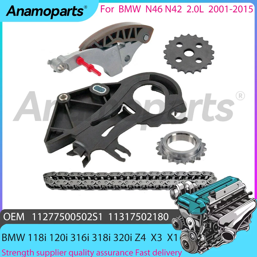 Quality Engine Oil Pump Drive Chain Kit For 01-15 BMW E90 E91 E93 E46 E84 X3 118i 120i 316i 318i 320i N46 N42 2.0L 11277500502S1