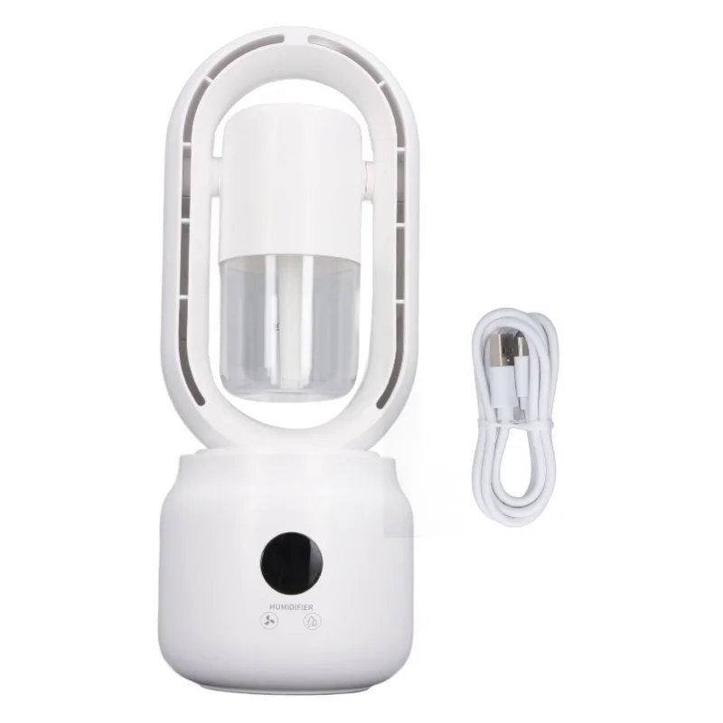 

USB Desktop Bladeless Fan Humidifier 3 Speed Quiet Cooling 4000mAh Battery Office Home Personal Fan Fast Cooling Air Circulator