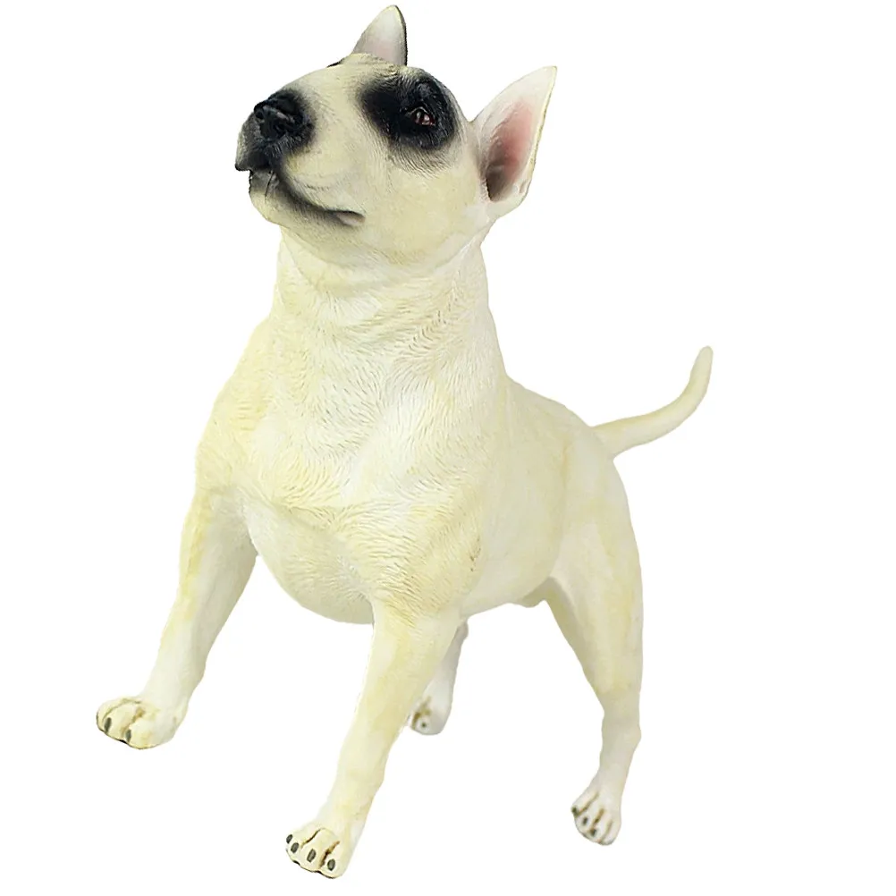 

Bull Terrier Standing Dog Simulation Plastic Dog Ornament Miniature Home Desktop Decor Bull Terrier Figure Animal Model