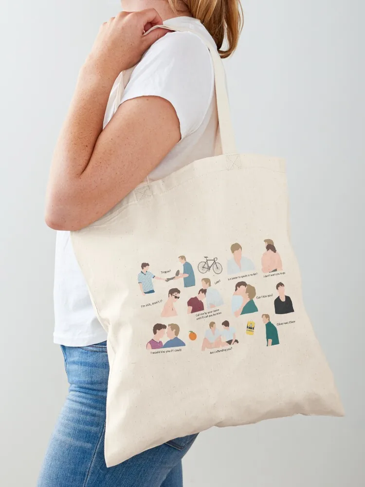 

Call Me By Your Name pattern with movie quotes Tote Bag handbag shopping trolley bag shopping bags foldable Women's bag